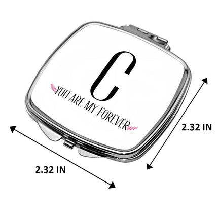 Personalized Bundle For Her Beach Tote Makeup Bag Mirror Travel Pouch Custom Gift Organizer Accessories You Are My Forever Design