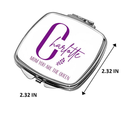 Personalized Bundle For Her Beach Tote Makeup Bag Mirror Travel Pouch Custom Gift Organizer Accessories Mom You Are The Queen