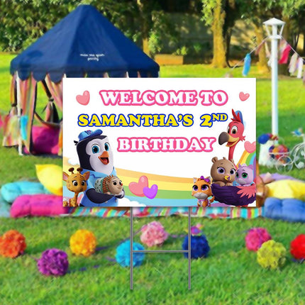 TOTS Yard Sign for Birthday Party Decor Weatherproof Stake Included #Pink