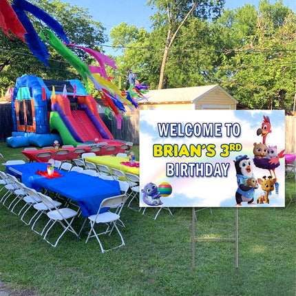 TOTS Yard Sign for Birthday Party Decor Weatherproof Stake Included