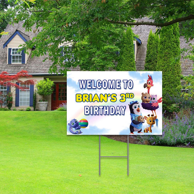 TOTS Yard Sign for Birthday Party Decor Weatherproof Stake Included