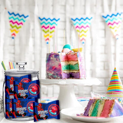 Spiderman Ring Pop Label Sticker for Birthday Party Candy Favor - Digital, Stickers or Finished Options