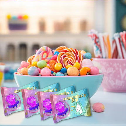 Unicorn Ring Pop Label Sticker for Birthday Party Candy Favor - Digital, Stickers or Finished Options