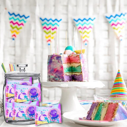 Mermaid Tail Ring Pop Label Sticker for Birthday Party Candy Favor - Digital, Stickers or Finished Options