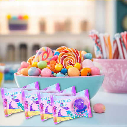 Mermaid Tail Ring Pop Label Sticker for Birthday Party Candy Favor - Digital, Stickers or Finished Options