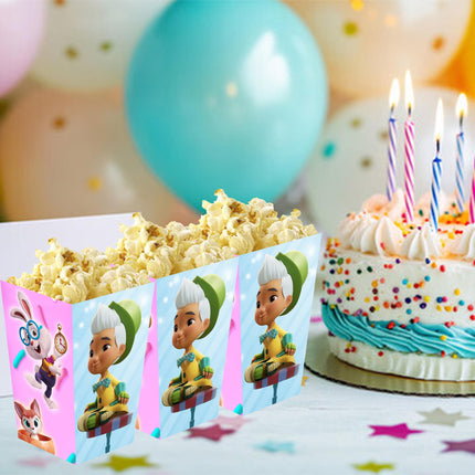 Alice Bakery Popcorn Box for Birthday Party Candy Snack Favor - Digital and physical Options