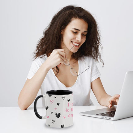 Personalized Large Coffee Mug 15oz Custom Matte Finish Gift for Men Women Work Office Home Love To The Moon Design