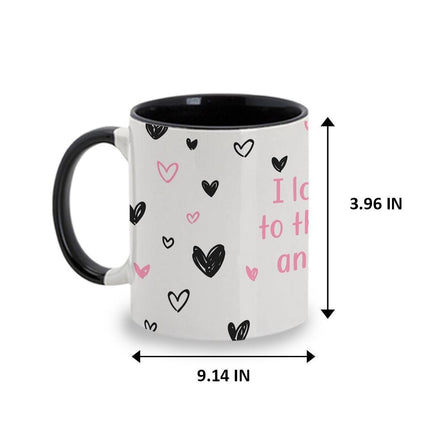 Personalized Large Coffee Mug 15oz Custom Matte Finish Gift for Men Women Work Office Home Love To The Moon Design