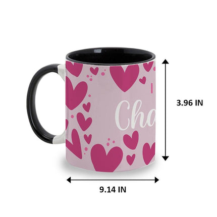 Personalized Large Coffee Mug 15oz Custom Matte Finish Gift for Men Women Work Office Home Pink Hearts