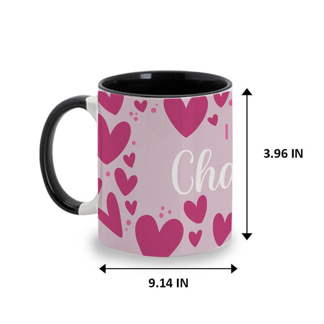 Personalized Large Coffee Mug 15oz Custom Matte Finish Gift for Men Women Work Office Home Pink Hearts