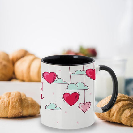 Personalized Large Coffee Mug 15oz Custom Matte Finish Gift for Men Women Work Office Home Sky Heart