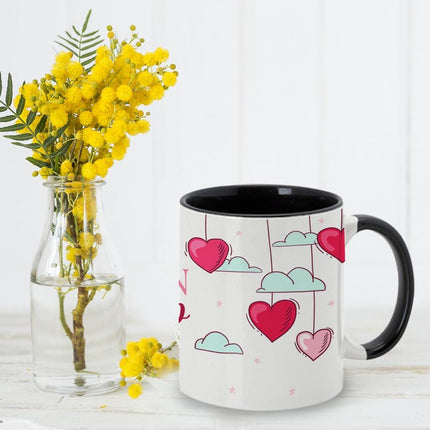 Personalized Large Coffee Mug 15oz Custom Matte Finish Gift for Men Women Work Office Home Sky Heart