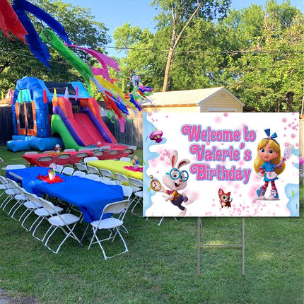 Alice Bakery Yard Sign for Birthday Party Decor Weatherproof Stake Included