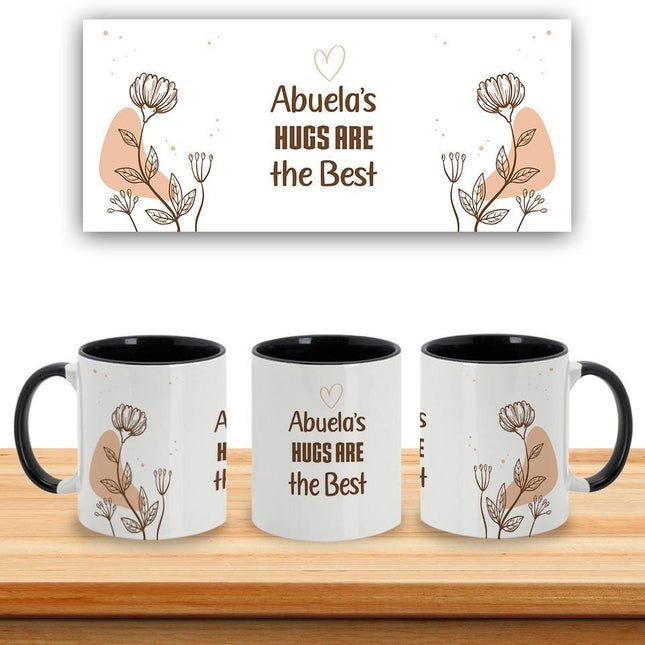 Personalized Large Coffee Mug 15oz Custom Matte Finish Gift for Women Work Office Home Mom Abuelas's Hugs