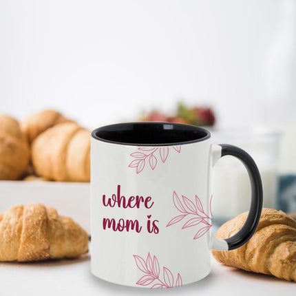Personalized Large Coffee Mug 15oz Custom Matte Finish Gift for Women Work Office Home Is Where Mom Is