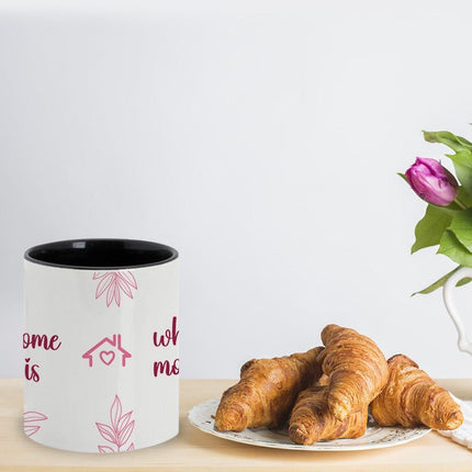 Personalized Large Coffee Mug 15oz Custom Matte Finish Gift for Women Work Office Home Is Where Mom Is