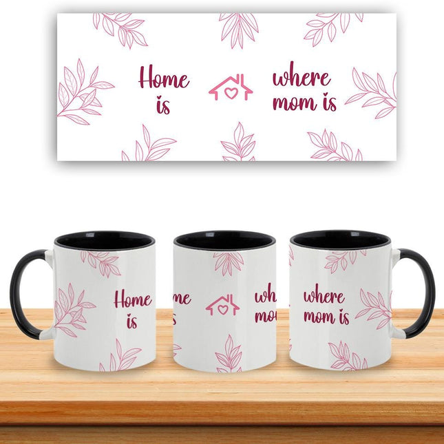 Personalized Large Coffee Mug 15oz Custom Matte Finish Gift for Women Work Office Home Is Where Mom Is