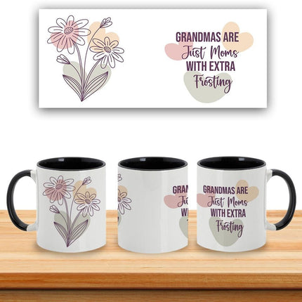 Personalized Large Coffee Mug 15oz Custom Matte Finish Gift for Women Work Office Home Grandma Is An Extra Mom