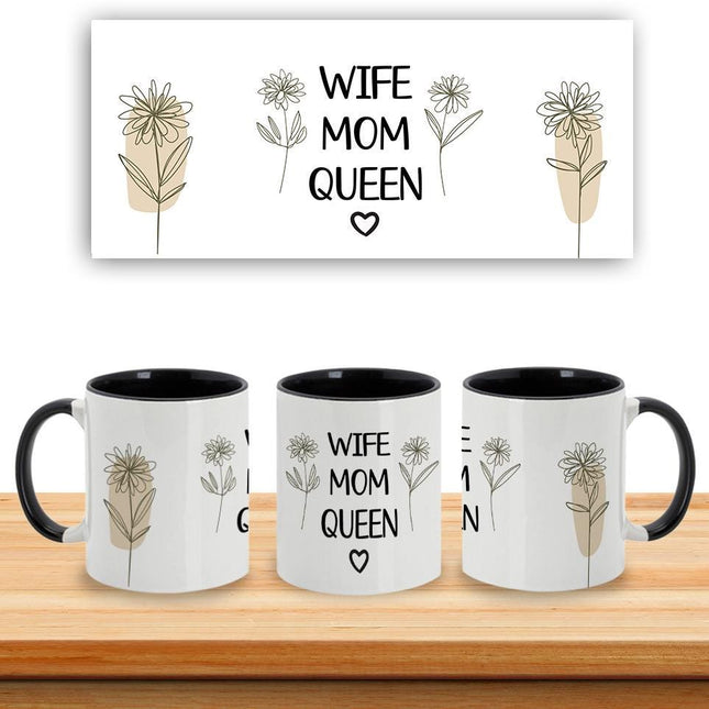 Personalized Large Coffee Mug 15oz Custom Matte Finish Gift for Women Work Office Home Wife Mom Queen Design
