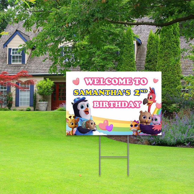 TOTS Yard Sign for Birthday Party Decor Weatherproof Stake Included #Pink