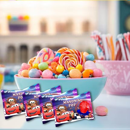 Cars Ring Pop Label Sticker for Birthday Party Candy Favor - Digital, Stickers or Finished Options