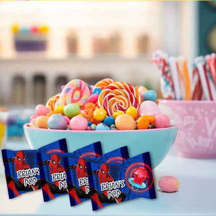 Spiderman Ring Pop Label Sticker for Birthday Party Candy Favor - Digital, Stickers or Finished Options