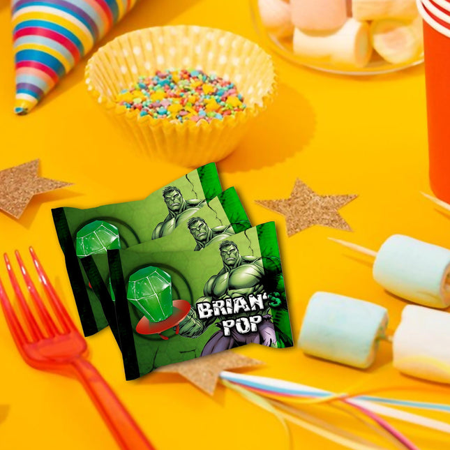 Hulk Ring Pop Label Sticker for Birthday Party Candy Favor - Digital, Stickers or Finished Options
