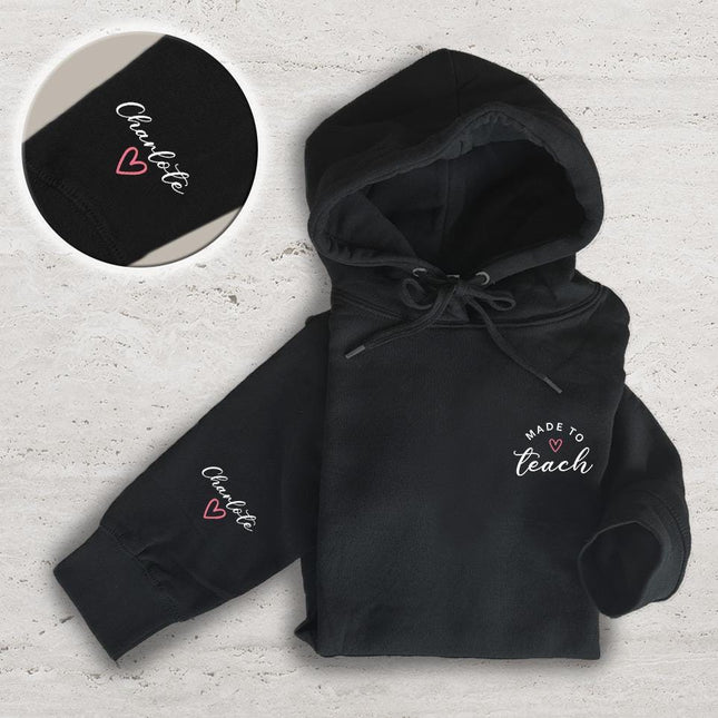 Adult Hoodie Sweatshirt Cozy Pullover Fleece Winter Outfit Gift for Her Made To Teach