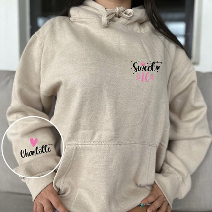Adult Hoodie Sweatshirt Cozy Pullover Fleece Winter Outfit Gift for Her Sweet 16