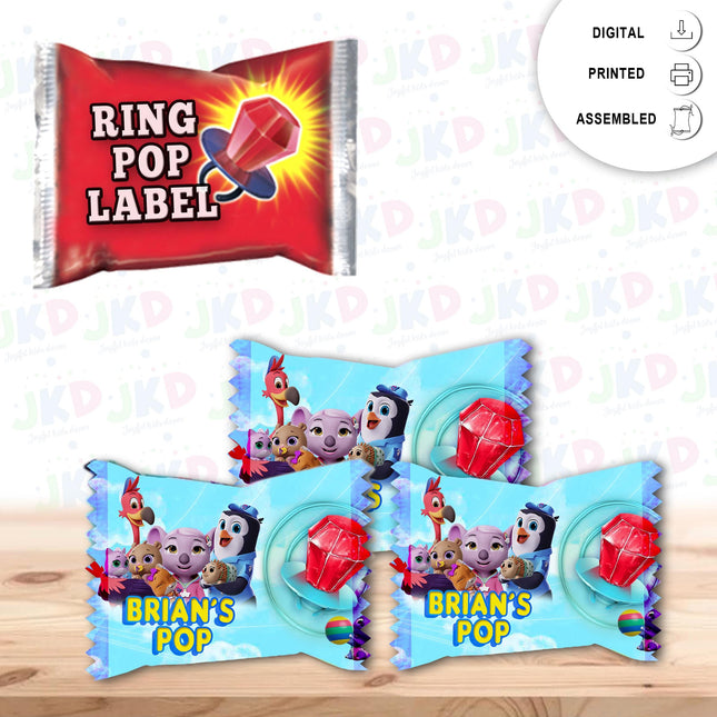 TOTS Ring Pop Label Sticker for Birthday Party Candy Favor - Digital, Stickers or Finished Options #Blue