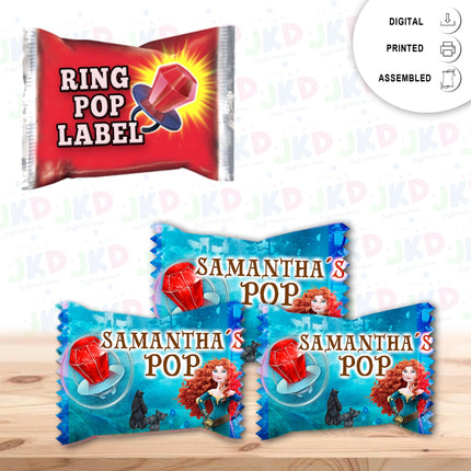 Brave Ring Pop Label Sticker for Birthday Party Candy Favor - Digital, Stickers or Finished Options