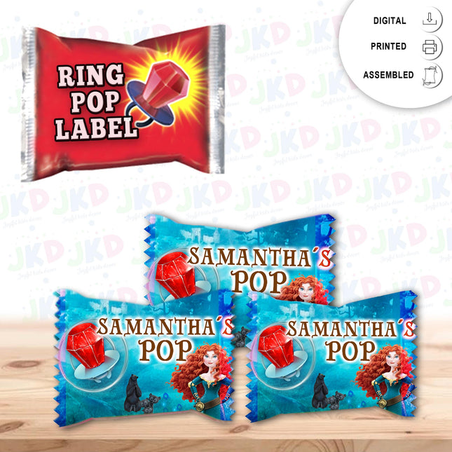 Brave Ring Pop Label Sticker for Birthday Party Candy Favor - Digital, Stickers or Finished Options