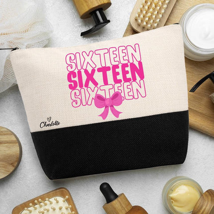 Personalized Makeup Bag Custom Travel Organizer Cosmetic Pouch for Women Toiletry Bag Accessories Storage Gift Sixteen
