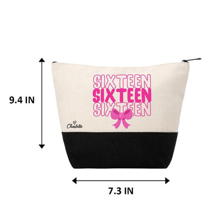 Personalized Makeup Bag Custom Travel Organizer Cosmetic Pouch for Women Toiletry Bag Accessories Storage Gift Sixteen