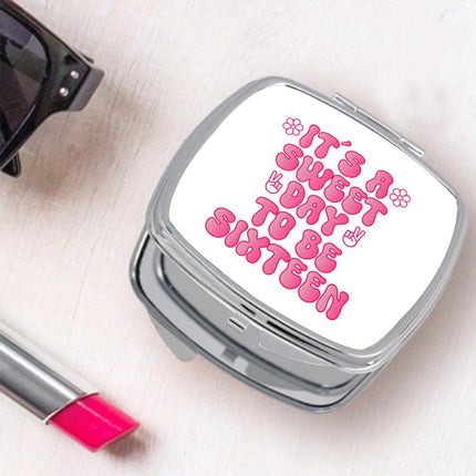 Personalized Handheld Mirror Compact Custom Travel Makeup Mirror for Women Portable Beauty Accessory Gift It Is A Sweet Day