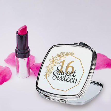 Personalized Handheld Mirror Compact Custom Travel Makeup Mirror for Women Portable Beauty Accessory Gift Frame With Flowers