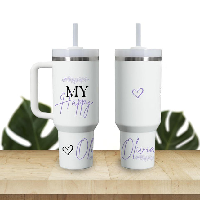 Custom Tumbler 40oz Personalized Name Insulated Bottle Water My Happy Sweet Sixteen
