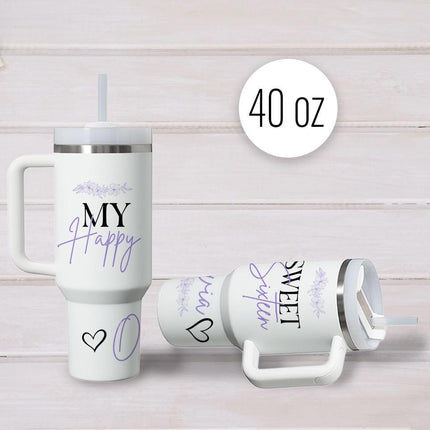 Custom Tumbler 40oz Personalized Name Insulated Bottle Water My Happy Sweet Sixteen