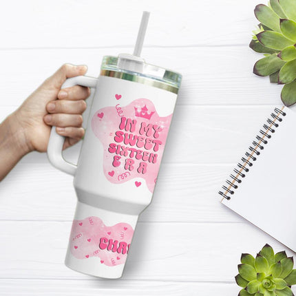 Custom Tumbler 40oz Personalized Name Insulated Bottle Water In My Sweet Sixteen Era