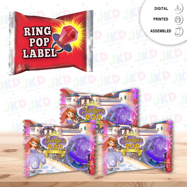 Sofia The First Ring Pop Label Sticker for Birthday Party Candy Favor - Digital, Stickers or Finished Options