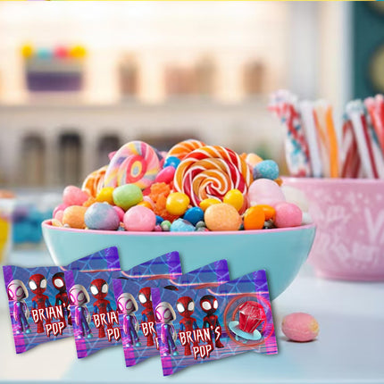 Spidey Ring Pop Label Sticker for Birthday Party Candy Favor - Digital, Stickers or Finished Options