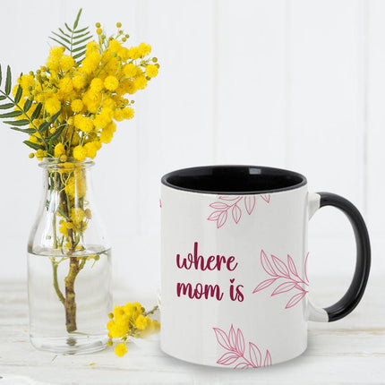 Personalized Large Coffee Mug 15oz Custom Matte Finish Gift for Women Work Office Home Is Where Mom Is