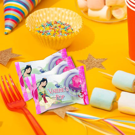 Mulan Ring Pop Label Sticker for Birthday Party Candy Favor - Digital, Stickers or Finished Options