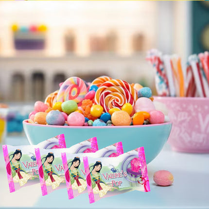 Mulan Ring Pop Label Sticker for Birthday Party Candy Favor - Digital, Stickers or Finished Options