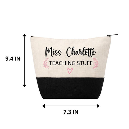 Personalized Makeup Bag Custom Travel Organizer Cosmetic Pouch for Women Toiletry Bag Accessories Storage Gift Teaching Stuff