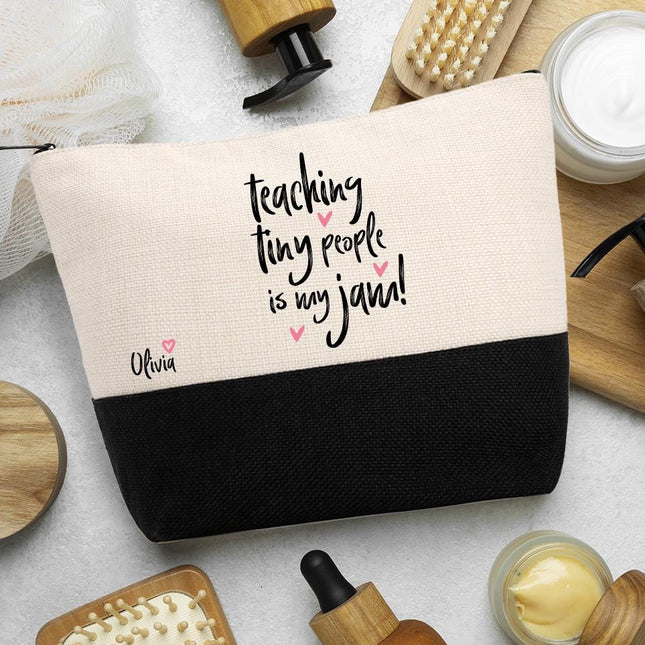 Personalized Makeup Bag Custom Travel Organizer Cosmetic Pouch for Women Toiletry Bag Accessories Storage Gift Teaching Tiny People