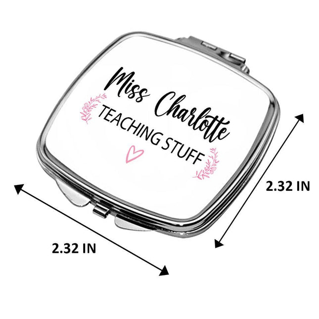Personalized Handheld Mirror Compact Custom Travel Makeup Mirror for Women Portable Beauty Accessory Gift Teaching Stuff