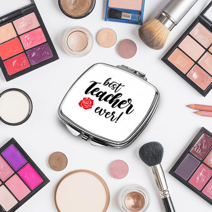 Personalized Handheld Mirror Compact Custom Travel Makeup Mirror for Women Portable Beauty Accessory Gift Best Teacher Ever