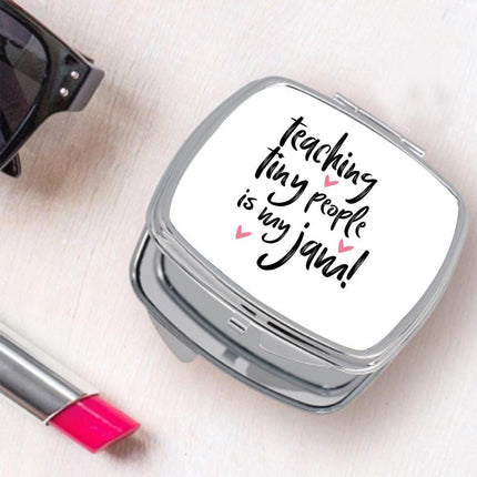 Personalized Handheld Mirror Compact Custom Travel Makeup Mirror for Women Portable Beauty Accessory Gift Teaching Tiny People
