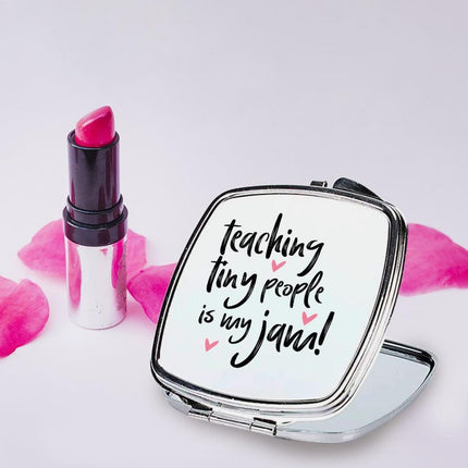 Personalized Handheld Mirror Compact Custom Travel Makeup Mirror for Women Portable Beauty Accessory Gift Teaching Tiny People